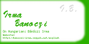 irma banoczi business card